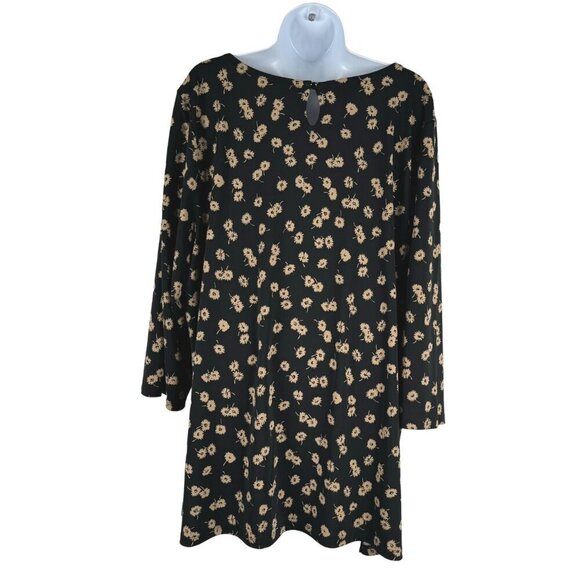 Talbots Knit Jersey Tunic Top 2X Floral Black Tan 3/4 Sleeve Stretch NWT TP-2818 - Picture 6 of 13